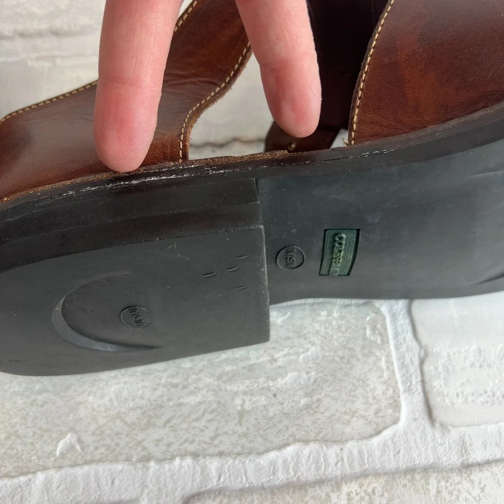 Cole Haan Fisherman Sandals Mens 13 D Brown Leather Preppy Resort Closed‎ Toe